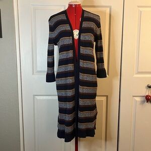 Style & Co Striped Long Cardigan size L